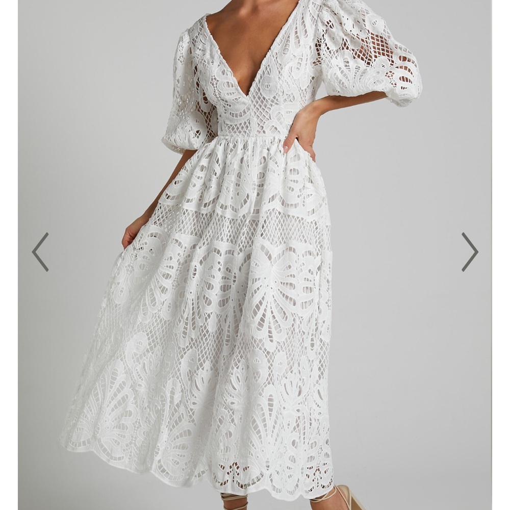 Showpo White Lace Dress
